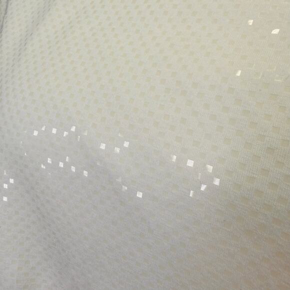 ST. JOHN Caviar Sequin Crew Neck Top Cream Womens M Casual Embellished Shimmer - Picture 9 of 10